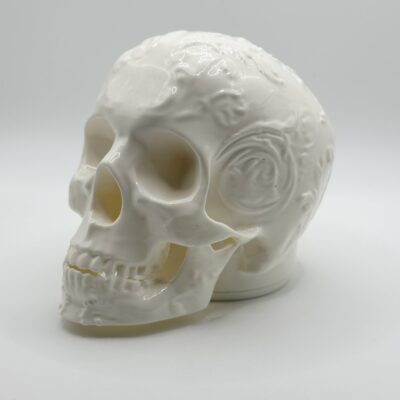 Nakładka na hak samochodowy czaszka XL biała